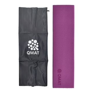 QMAT 折疊瑜珈墊 4mm*60*180cm±3%, 桃黑色, 1組