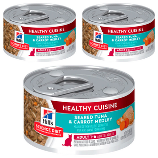 希爾思 成貓 健康美饌主食罐頭 香煎鮪魚燴胡蘿蔔, 1-6歲成貓適用, 79g, 3罐