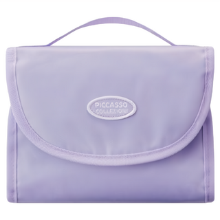 Piccasso 畢卡索 Collezioni 化妝包 多樣內部分隔袋 刷頭保護蓋 可拆卸網狀包, 紫色, 1個, 17 x 21.5 x 5cm