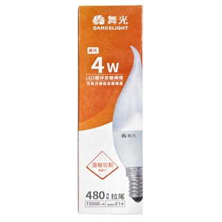 DANCELIGHT 舞光 LED羅浮宮蠟燭燈泡 拉尾 4W, 黃光, 1個