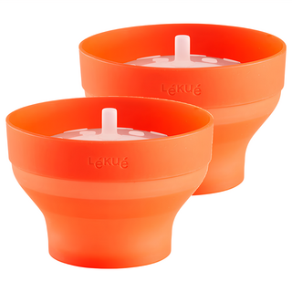 LEKUE 爆米花料理盒 12.5cm, 橘色, 2個