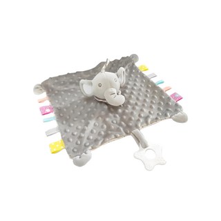 oceanbaby 可愛動物捏捏安撫巾, 鈴鐺凹凸顆粒面料, 啃咬三合一設計, 顏色繽紛, 附吊繩, 小象好朋友, 1條