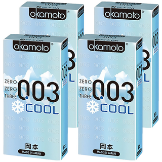 okamoto 岡本 003 COOL冰炫極薄保險套, 10個, 4盒