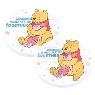 收納王妃 小熊維尼星星杯墊 圓, 維尼抱抱, 2個