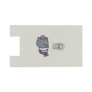 OVERDIGI 360旋轉掛繩墊片, XAP貓咪 灰色 + 紫色, 1個