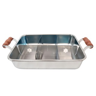 king SEOJIN 不鏽鋼方形魚板湯鍋 韓國製造, 30cm, 混色, 1個