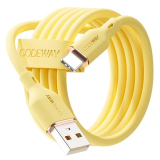CODEWAY PALLET 系列 USB-A-USB-C 快充充電線, 黃色, 1條, 2m
