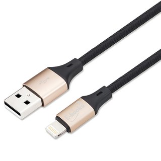 E-books XA11 蘋果 Lightning 鋁合金充電傳輸線 尼龍編織, 2m, 金色, 1個