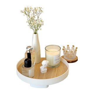 北歐風水墨石陶瓷蠟燭托盤 簡約時尚 適用於香氛蠟燭、香水、飾品收納, 圓形