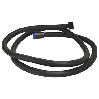 德利生活 蓮蓬頭PVC軟管 PVC材質 耐高溫防爆 360°旋轉接頭, 150cm, 黑色