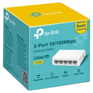 tp-link LS1005 UN 版本1 5埠10/100M交換器 塑膠殼, 1個