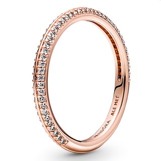 PANDORA 潘多拉 女款ME密鑲寶石戒指 189679C01 48mm 附購物袋組, 玫瑰色