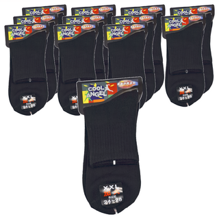 COOL ANGEL 素色襪 加大 12雙 XXL, 黑色, 24~28cm