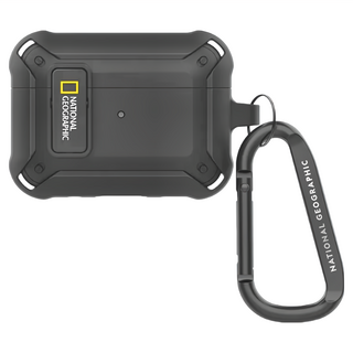 NATIONAL GEOGRAPHIC 國家地理 Rugged Bumper Nat Geo Lock卡扣式殼, Rugged Bumper Nat Geo Lock卡扣式殼 AirPods Pro/Pro 2, 黑色, 1個