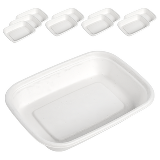 禾啟 方單格植纖盒 52號 白色 750ml 外帶餐盒, 50個, 10組