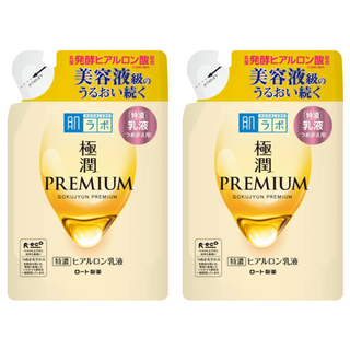 HADALABO 肌研 極潤金緻特濃保濕精華乳液 補充包 140ml, 2包