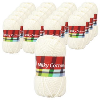 brandyarn Milky Cotton Red系列 棉混紡針織線 香草色 50公克, 10捲
