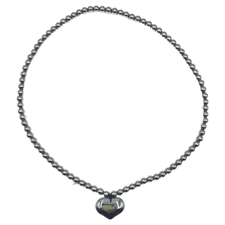 鈦赫茲愛心項鍊，圓珠部分6mm 愛心高寬厚1.9*2.5*0.8公分, 1條