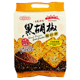 惠香 黑胡椒手感烘焙蘇打餅 獨立包裝 不含防腐劑與人工色素 添加亞麻籽, 252g, 1袋