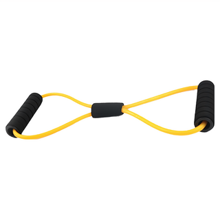 A-ZEAL 多功能8字拉力器 LL003 10磅 黃色 - 居家健身、輕巧便攜, 1個, 40 x 12 x 6cm