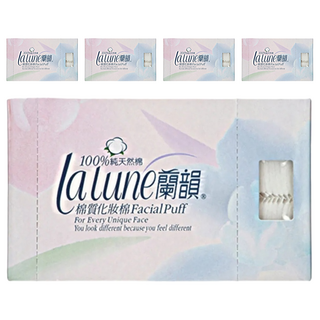 lalune 蘭韻 100%純棉化妝棉 柔軟親膚 舒適透氣, 100片, 5盒