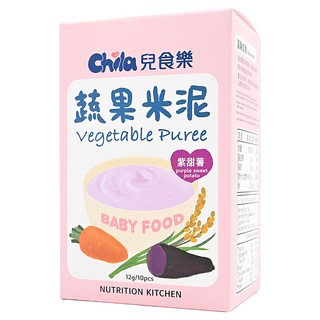 Chila 兒食樂 蔬果米泥, 台灣在地食材 獨立小包裝 質地細緻易吞嚥, 120g, 1盒