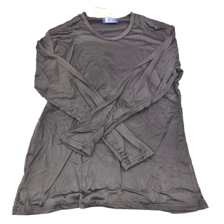 男圓領輕磨毛上衣 1件入, XL, 黑色