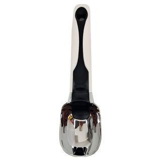 KAI 貝印 KITCHEN 易推式檸檬型冰淇淋杓 可挖冰淇淋 馬鈴薯沙拉 南瓜泥 205x49x40 mm 174g, 銀色 + 白色 + 黑色, 1支