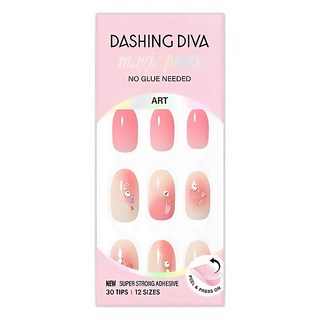 Dashing Diva M 薄型經典美甲片 30片入, 粉亮閃紅, 1組