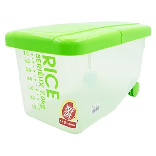 Skater 塑膠密封防蟲米桶 5kg, 透明 + 綠色, 1個