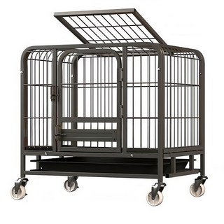 超大自由空間貓籠別墅 小雙層, 62 x 44 x 66cm, 黑色, 1個