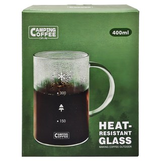 Driver CAMPING COFFEE Camping 耐熱玻璃杯 400ml, CP-TE304-3, 1個