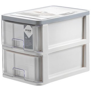 新喜多 抽屜盒 一物多用收納盒 自由組合 疊加收納, 灰色, 2層