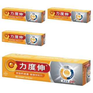 力度伸 維他命C + D + 鈣發泡錠 維持骨骼健康 15錠 柳橙口味, 97g, 4盒