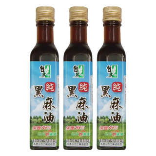 自然鄉 純黑麻油, 250ml, 台灣產, 3瓶