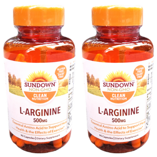 SUNDOWN NATURALS 日落恩賜 特極精胺酸膠囊, 90顆, L-精胺酸 500mg, 非基因改造, 0.6g, 2罐