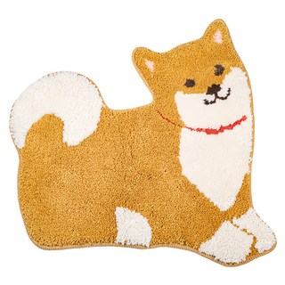 日本 oka 可愛動物可水洗地墊 柴犬, 54 x 55 x 2.5cm
