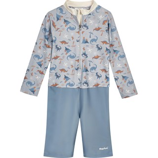 playshoes 抗UV長袖防曬防寒兒童連身泳裝-滿版恐龍, 98/104, 1入