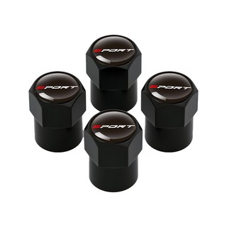 bebehome 鋁合金輪胎氣門嘴帽, 4個, 黑色