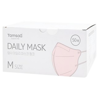 Tamsaa 成人立體口罩 Daily Mask M Size, 粉色, 50片, 1盒
