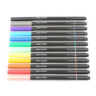 SIMBALION 雄獅 雙頭彩繪筆 布料 TM-12, 12色, 1組