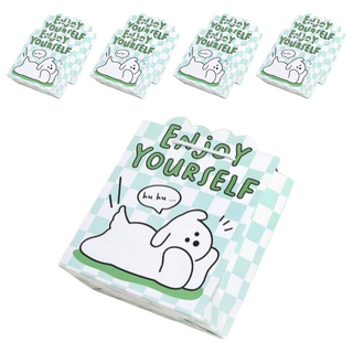 禮品袋套裝 220 x 245 x 100mm 白卡紙, 享受當下 白色 + 綠色, 9個