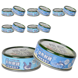 REAL POWER 瑞威 低脂輕盈 半濕食貓主食罐, 旗魚 + 鮮雞, 80g, 12罐