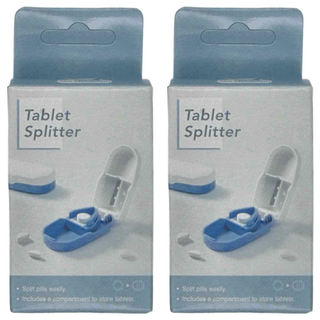 OO 生活輔具 切藥片器, 輕鬆切藥片，含藥片儲存隔層, 2個