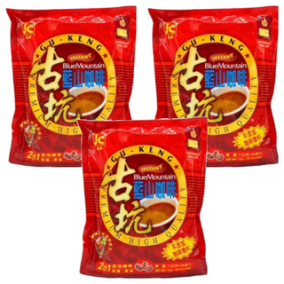 JIAN CHUAN 建銓 古坑藍山2合1即溶咖啡 特選咖啡豆, 11g, 25包, 3袋