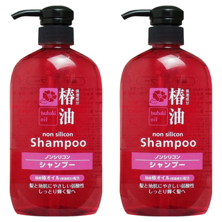 KUMANO 熊野油脂 無矽靈洗髮精 600ml 山茶花油 摩洛哥堅果油和馬油滋潤成分 使頭髮散發自然光澤與柔順感, 2瓶