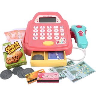 豪華超級收銀機超市遊戲組 粉紅色, 粉色, 1組