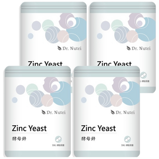 Dr.Nutri 酵母鋅膠囊，加拿大百年大廠Lallemand出品，吸收率高達70%，有助於抗氧化，增進皮膚健康, 30顆, 390mg, 4袋