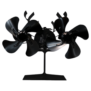 MICHSO 暖爐熱能風扇, 黑色/香檳金, 鋁合金材質, 熱動力運行無電, 陽極氧化表面處理, 尺寸162*186*93mm, 1個