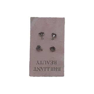 耀眼美人 閃耀雙鋯石鑽醫療鋼不銹鋼耳環 2對, 紫色